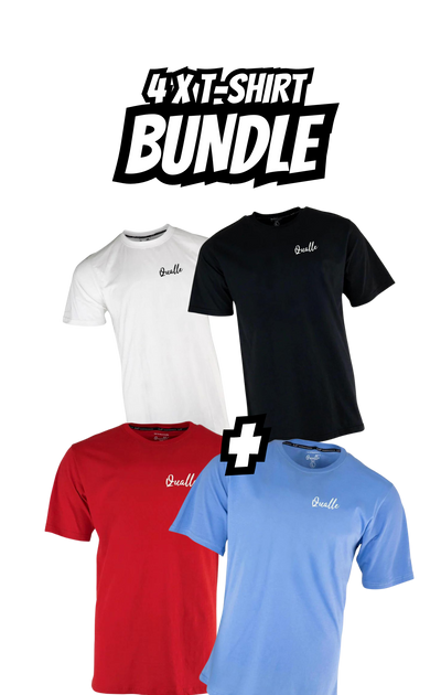 Bundle 4x Qualle T-Shirt "Streatwear Respekt" Baumwolle unisex (Kinder, Frauen und Herren) - Set