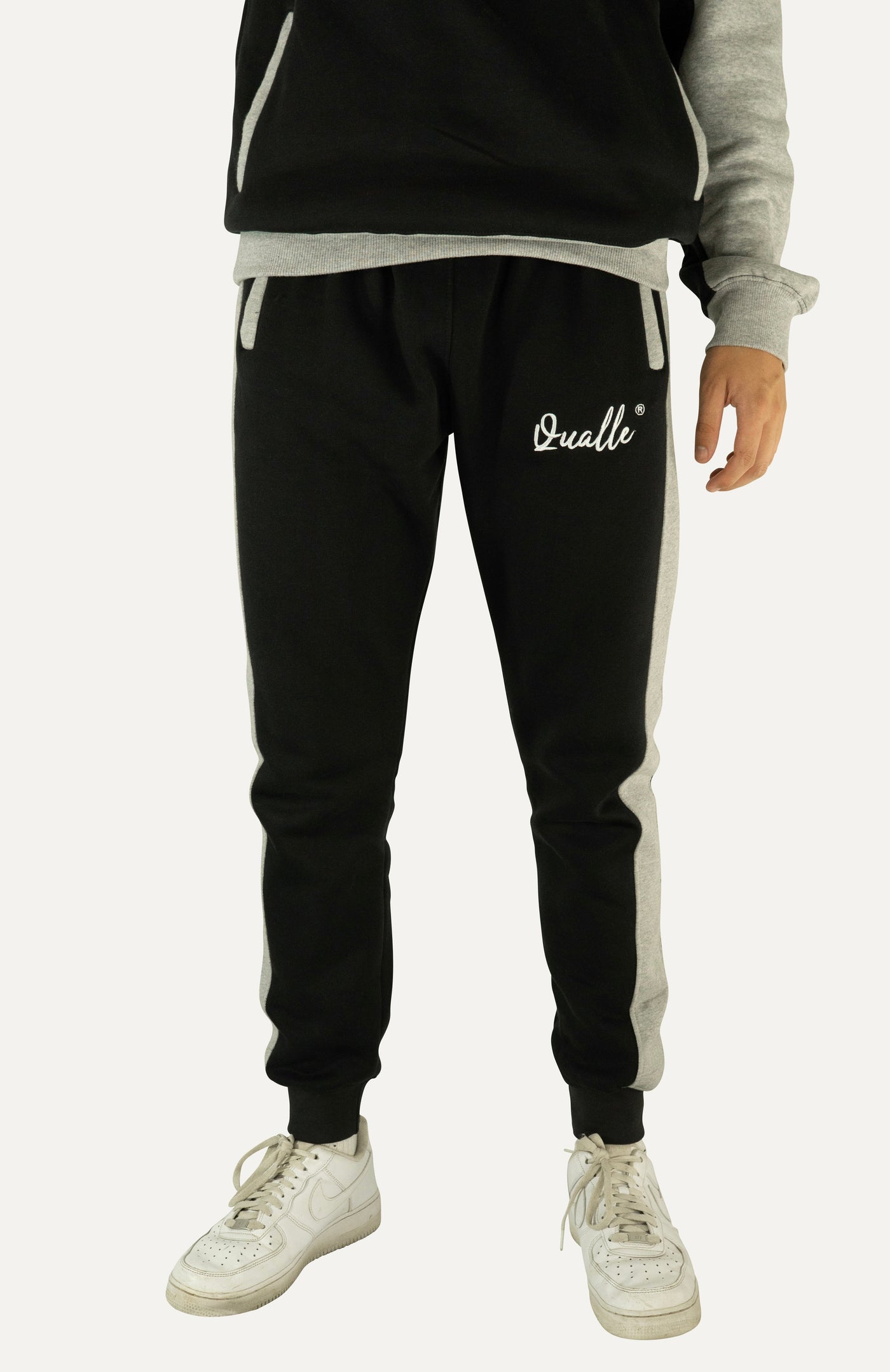 Qualle Jogginganzug "Streetwear Respekt" unisex (Kinder, Frauen und Herren) - grau schwarz