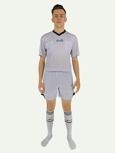 Qualle Schiedsrichter Trikot-Set (Trikot, Hose, Stutzen) Schiedsrichter=Mensch unisex (Kinder, Frauen und Herren)