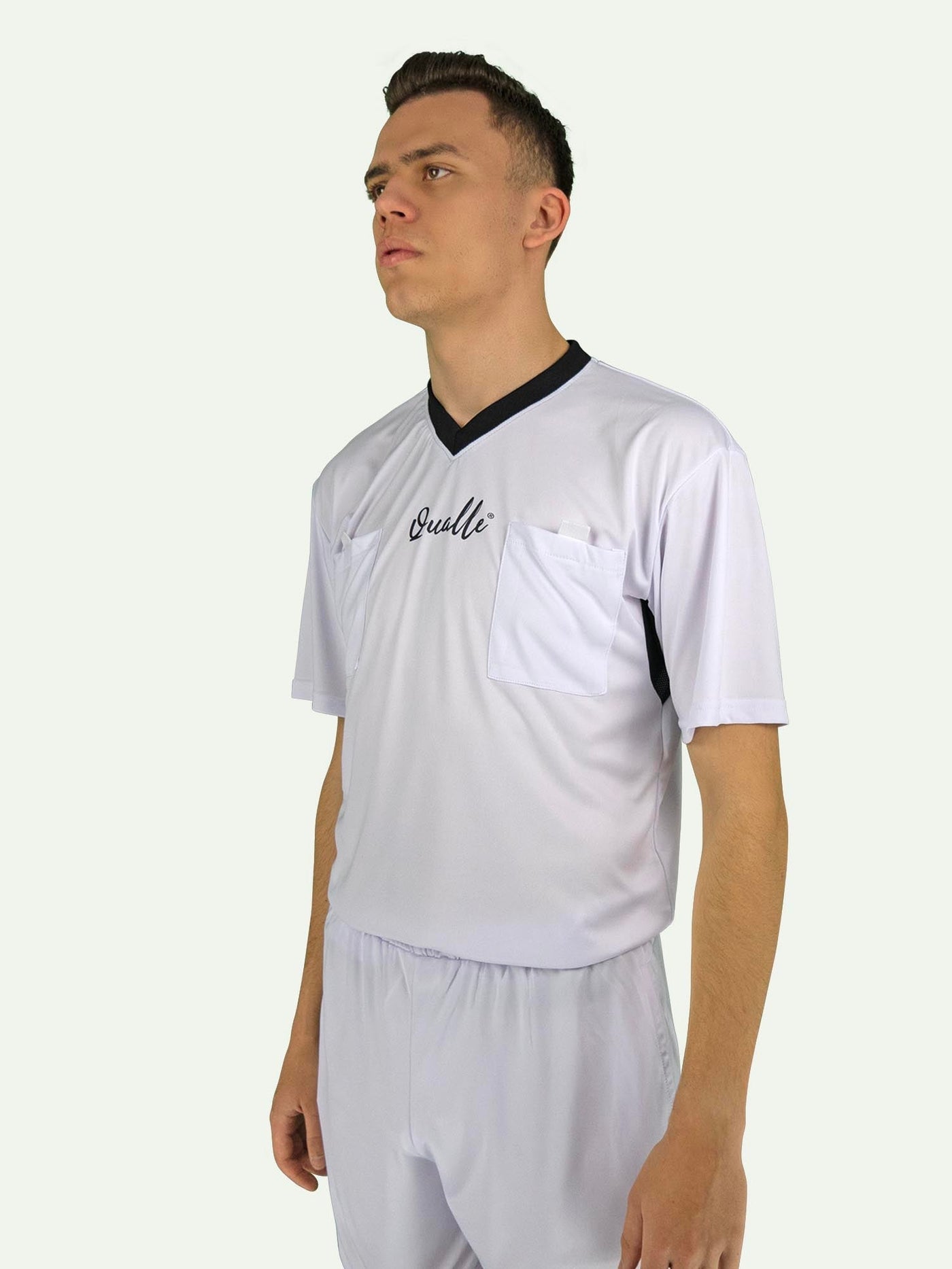 Qualle Schiedsrichter Trikot-Set (Trikot, Hose, Stutzen) Schiedsrichter=Mensch unisex (Kinder, Frauen und Herren)